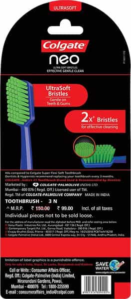 Colgate Neo 3626 Bristles Ultra Soft Toothbrush 3 Pcs