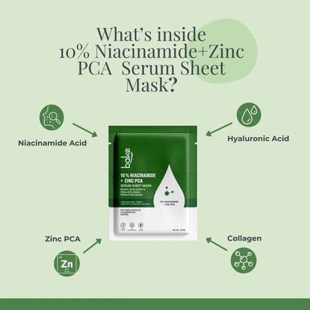 Bake 10% Niacinamide + Zinc Pca Sheet Mask For Acne & Oil Control