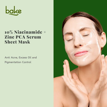 Bake 10% Niacinamide + Zinc Pca Sheet Mask For Acne & Oil Control