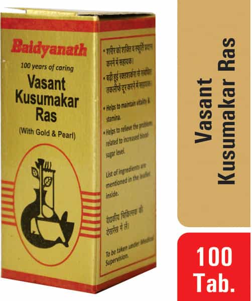 Baidyanath Asli Ayurved Vasantkusumakar Ras (Smgy) 100 Tablets Immunity Booster Vitality And Stamina