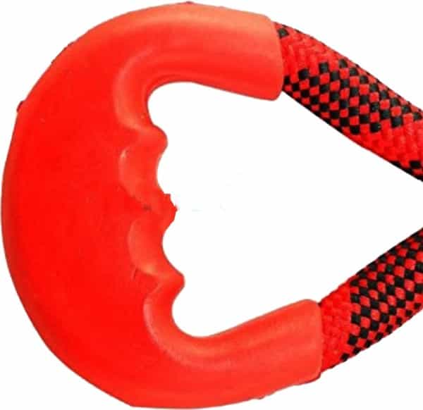 Pawcloud Dog Rope Leash | Short Leash With Comfortable Rubber Grip | For Large Dogs | Red
