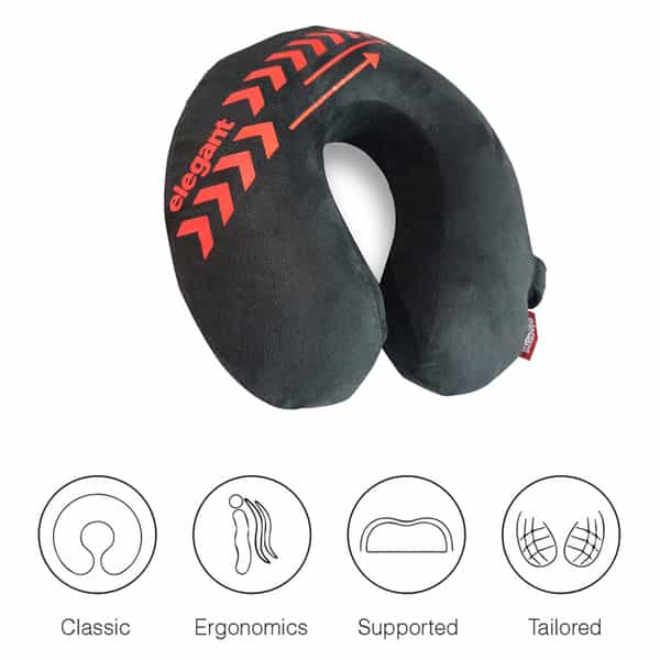 Elegant Arrow Travel Pillow Black