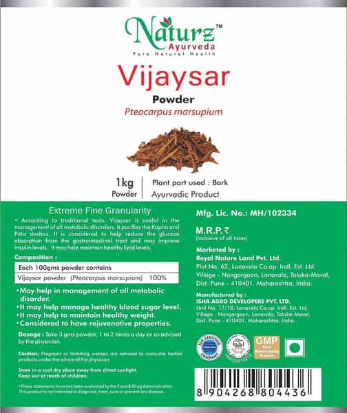 Naturz Ayurveda Vijaysar Powder - 1 Kg Value Pack Of 2