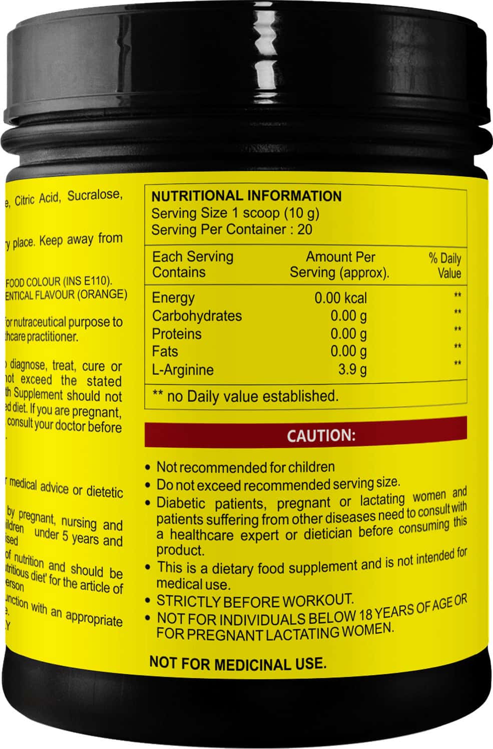 Buy HEALTHVIT LARGININE 3900 MG MUSCLE BUILDING AMINO ACID PRE WORKOUT