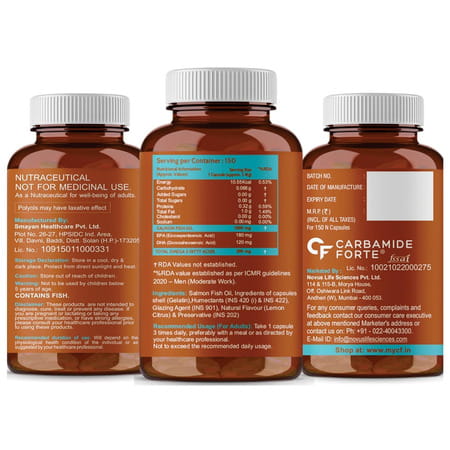 Carbamide Forte Salmon Fish Oil Omega 3 Capsule 1000 Mg - 150 Softgel Capsules