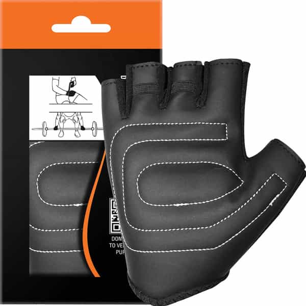 Musclexp Gear-Up Fitness Gym Gloves Heavy Duty Velcro Wrist Closure Non-Odor Material (Black)1 Pair