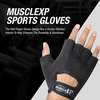 Musclexp Gear-Up Fitness Gym Gloves Heavy Duty Velcro Wrist Closure Non-Odor Material (Black)1 Pair