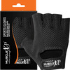 Musclexp Gear-Up Fitness Gym Gloves Heavy Duty Velcro Wrist Closure Non-Odor Material (Black)1 Pair