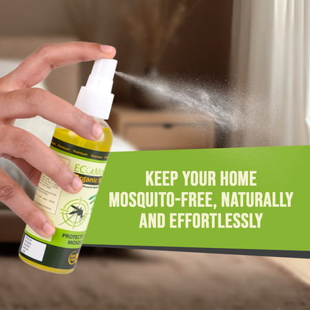 Ecomos Organic Mosquito Repellent Spray | 100% Herbal & Non-Toxic | Safe For Kids & Pets | 100Ml
