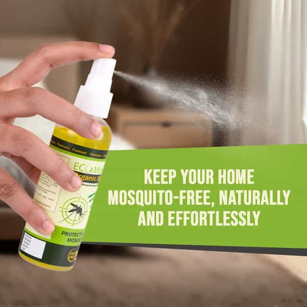 Ecomos Organic Mosquito Repellent Spray | 100% Herbal & Non-Toxic | Safe For Kids & Pets | 100Ml