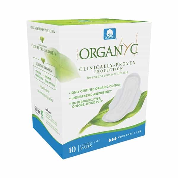 Organyc Moderate Flow Sanitary Pads 10