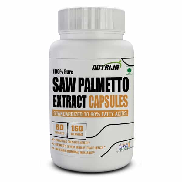Nutrija Saw Palmetto Extract 160Mg - 120 Capsules | Balances Hormones & Lower Urinary Tract Health