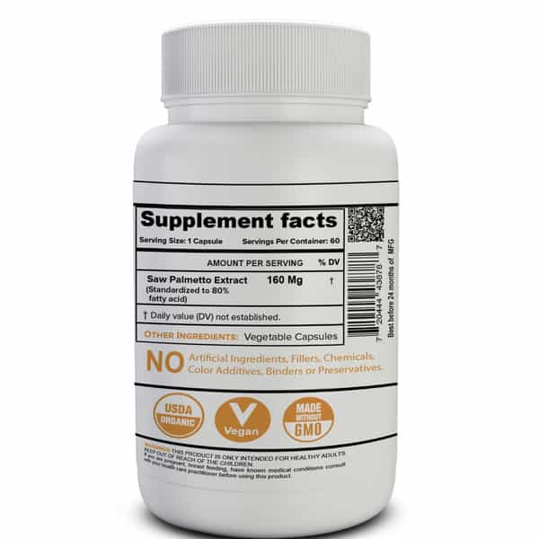 Nutrija Saw Palmetto Extract 160Mg - 120 Capsules | Balances Hormones & Lower Urinary Tract Health