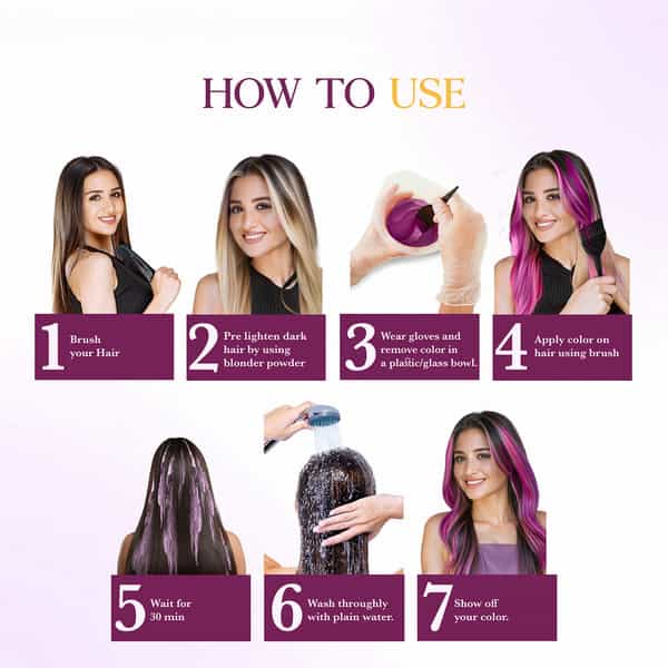 Cosglam Semi Permanent Hair Color | No Peroxide | Ammonia Free Hair Colour 22 French Plum - 120Gm