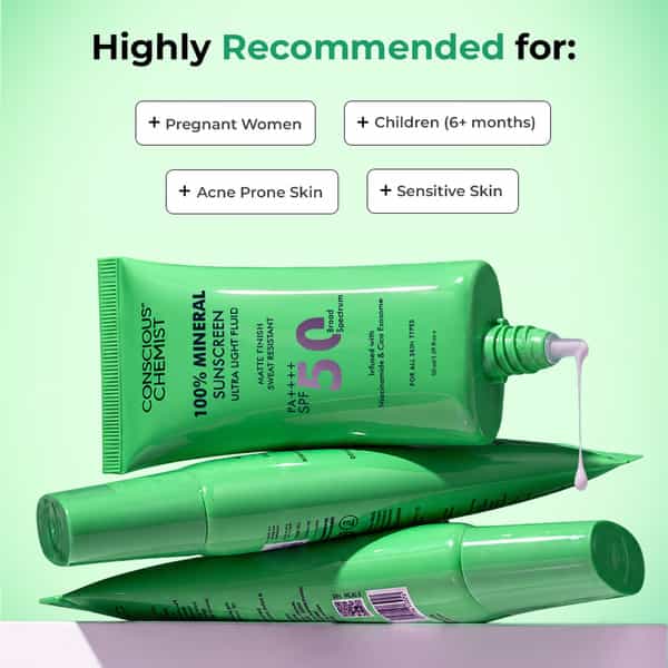 Conscious Chemist 100% Mineral Sunscreen Spf50pa++++ | Uva/Uvb Protection | 50Ml