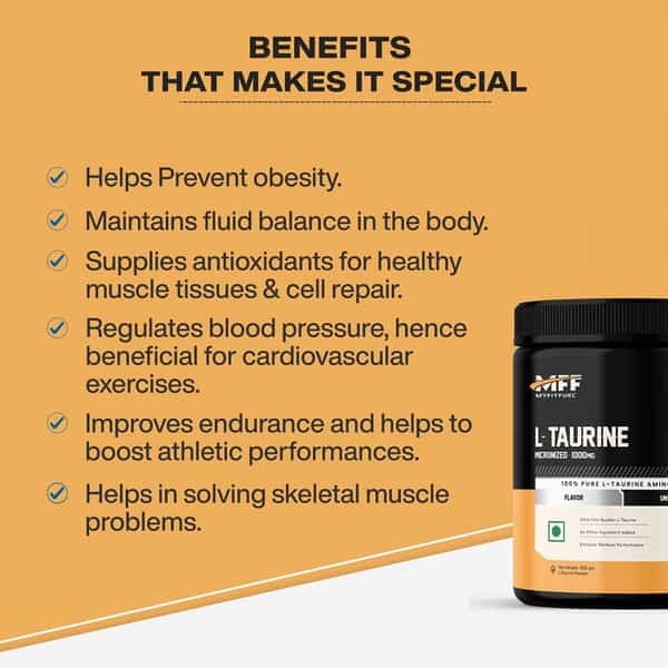 Myfitfuel L-Taurine (100 Gm) Unflavoured| Amino Acid