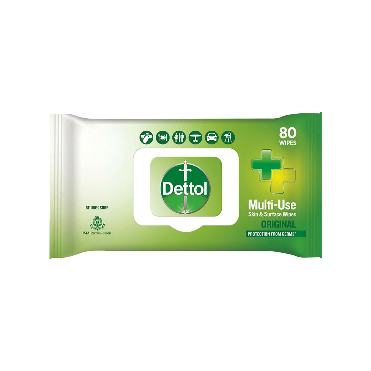 Buy Dettol Disinfectant Skin & Surface Wipes, Original, Safe On Skin