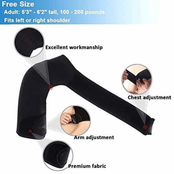 Skudgear Advanced Shoulder Stability Brace With Pressure Pad -Light - Right