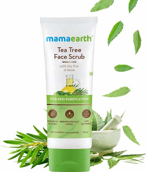 Mamaearth Tea Tree Face Scrub With Tea Tree And Neem For Skin Purification - 100 Gm