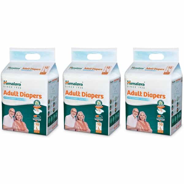 Himalaya Adult Diaper (Large) 10 Pcs | Unisex X Pack Of 3 Adult Diapers - L (30 Pieces)