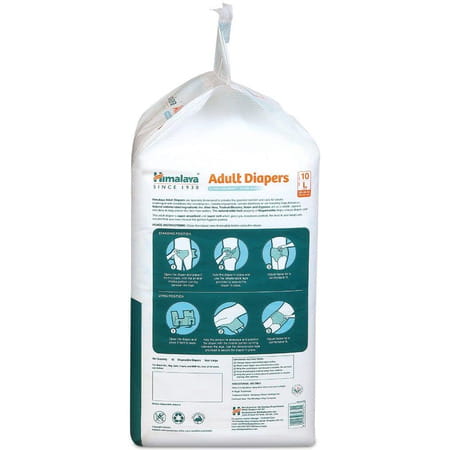 Himalaya Adult Diaper (Large) 10 Pcs | Unisex X Pack Of 3 Adult Diapers - L (30 Pieces)