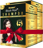 Deemark Black Hair Color Shampoo(20*15ml) - Long Lasting Formula|Herbal Extracts & 100% Ammonia Free