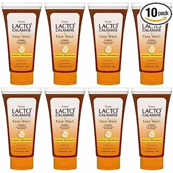 Lacto Calamine Vitamin C Face Wash | No Parabens | No Sulphates - Orange | 100 Ml X Pack Of 10