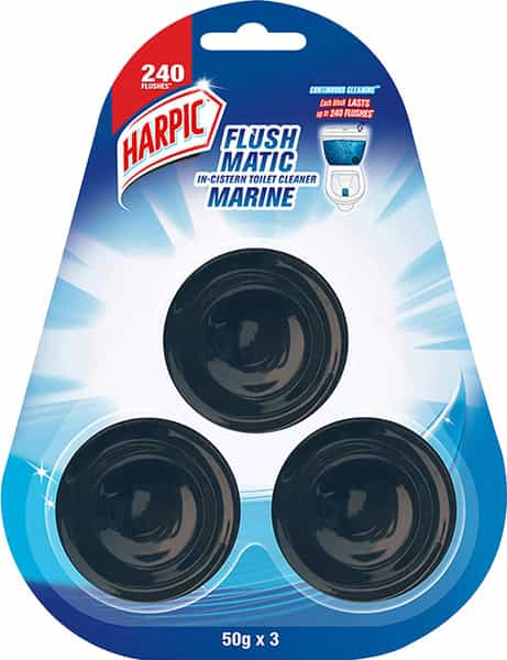 Harpic Flushmatic Aquamarine Toilet Block (Pack Of 3) Packet Of 50 G