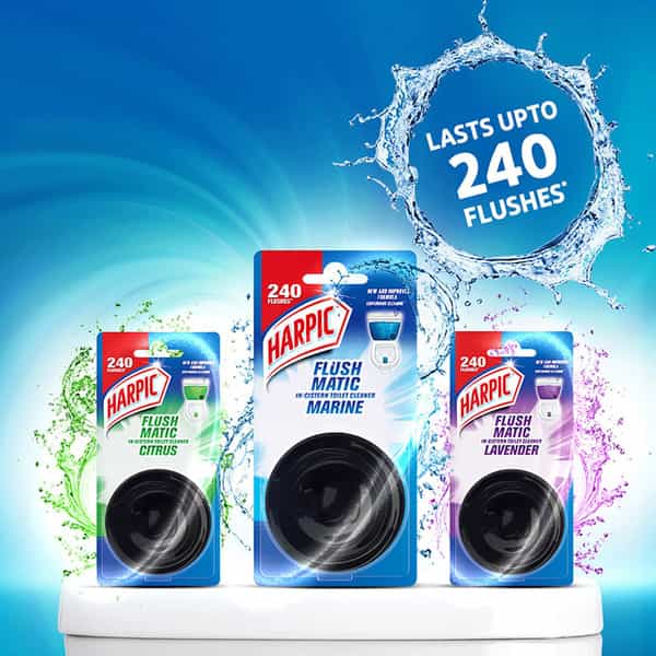 Harpic Flushmatic Aquamarine Toilet Block (Pack Of 3) Packet Of 50 G