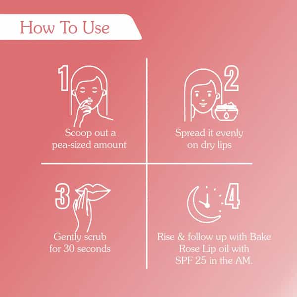 Bake Vitamin C Rose Lip Scrub For Dark Lips | Exfoliates & Hydrates | 25G
