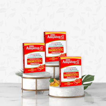 Aimil Amystop-G Capsule 20S | Natural Haemostatic | Strengthens Blood Vessels & Checks Excessive