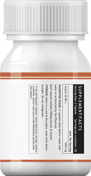 Inlife Arjuna Supplement 500 Mg - 60 Vegetarian Capsules