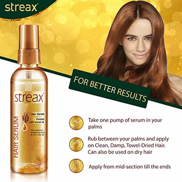 Streax Hair Serum For Women & Men 100Ml Pack Of 3 | Vitalized With Walnut Oil | Silky Hair