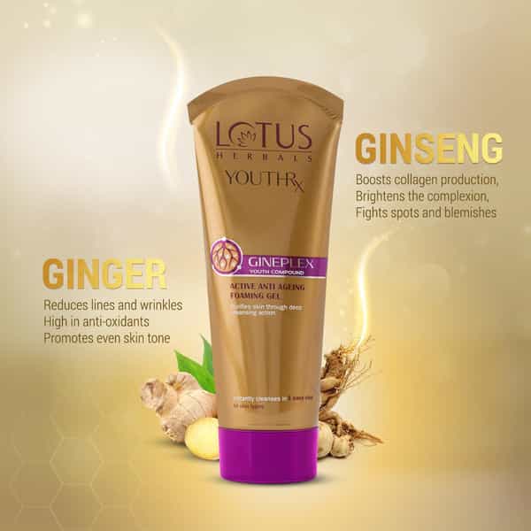 Lotus Herbals Youthrx Active Anti Ageing Foaming Gel Face Wash 50G (Pack Of 2)