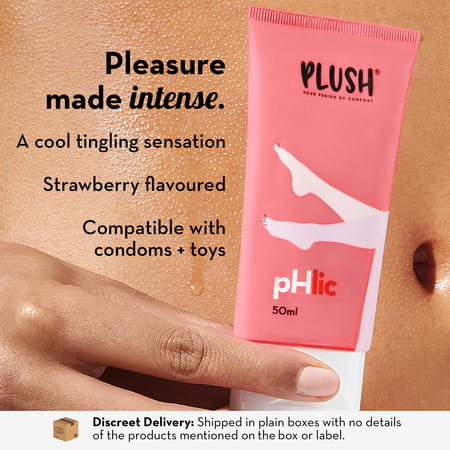 Plush Phlic Lubricant- Strawberry Chill- Water Based + Non Sticky- 50Ml