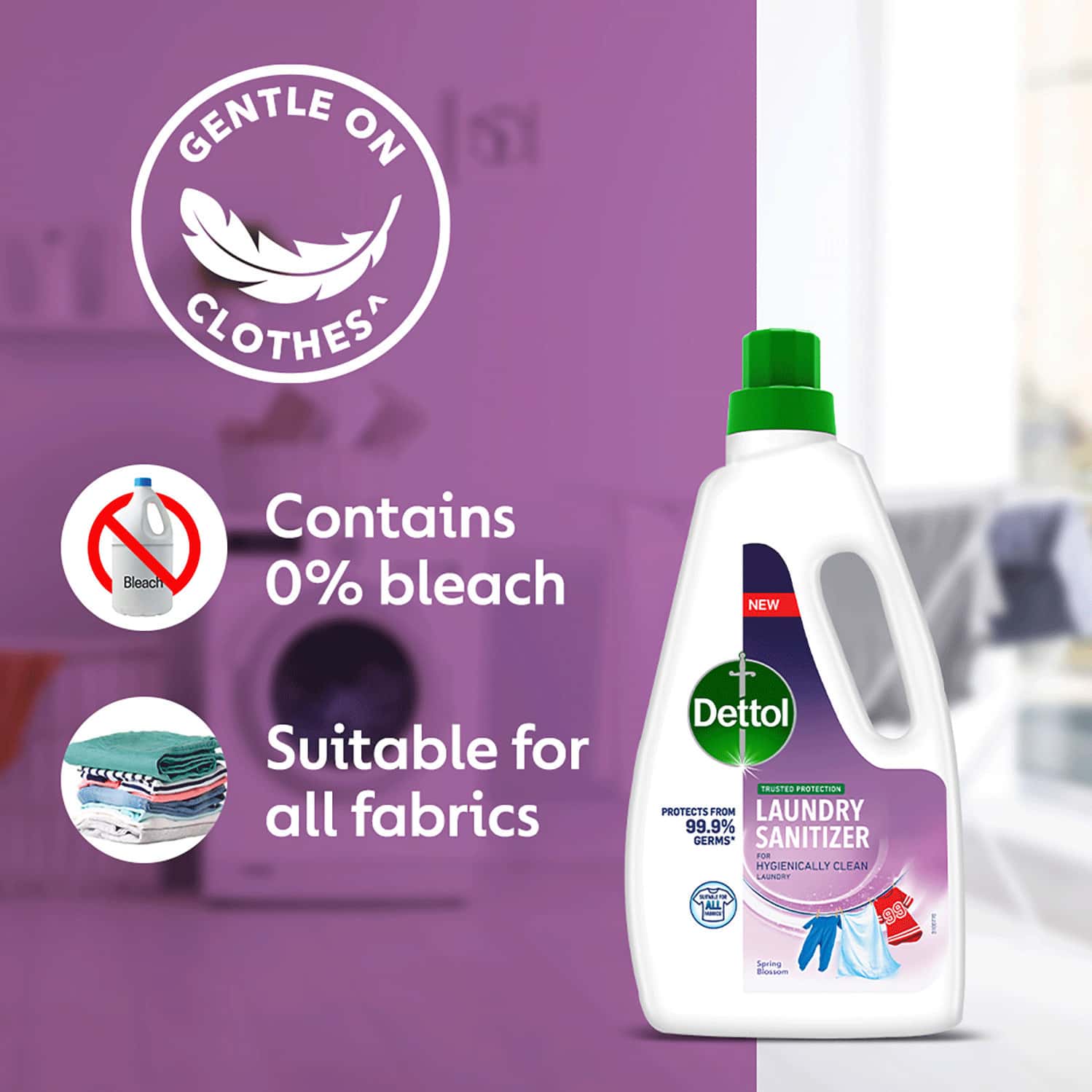 Buy DETTOL LAUNDRY SANITIZER SUITABLE FOR ALL FABRICS (SPRING BLOSSOM