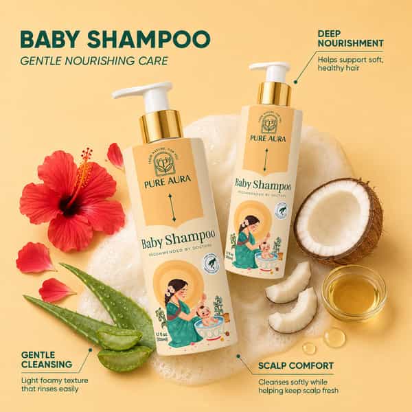Pure Aura Baby Shampoo Infused With 10 Ayurvedic Natural Herbs 200Ml