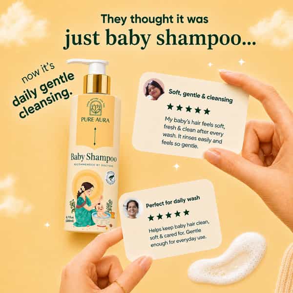 Pure Aura Baby Shampoo Infused With 10 Ayurvedic Natural Herbs 200Ml