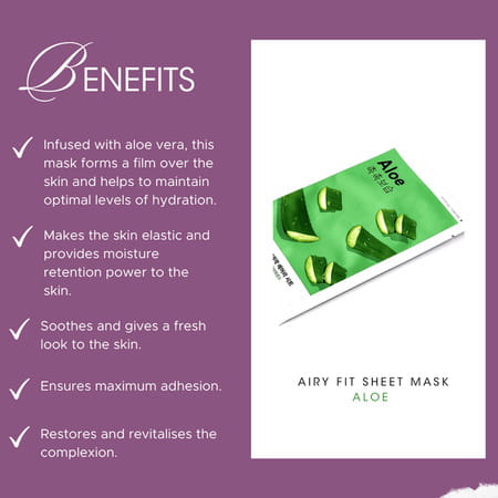 Missha Airy Fit Sheet Mask [Aloe] - Pack Of 5