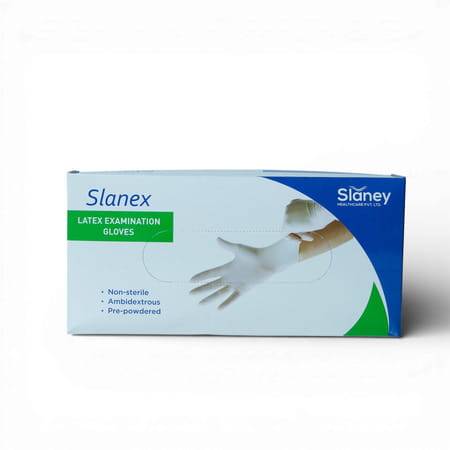 Slaney Slanex Latex Examination Gloves - Large Size