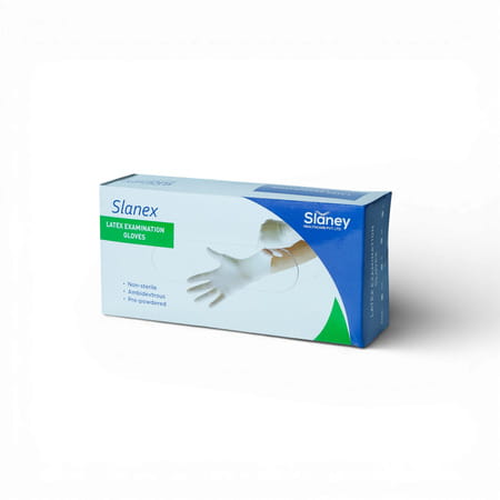 Slaney Slanex Latex Examination Gloves - Large Size