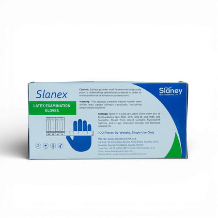 Slaney Slanex Latex Examination Gloves - Large Size