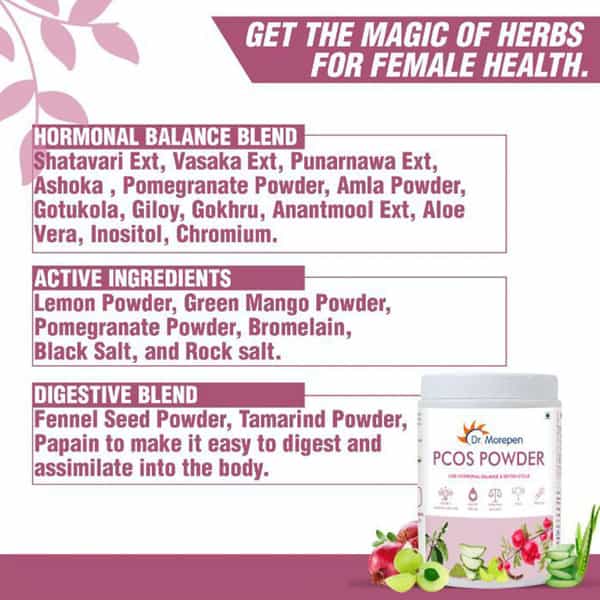 Dr. Morepen Pcos Powder For Hormonal Balance & Better Cycle Supplement For Women - 250G