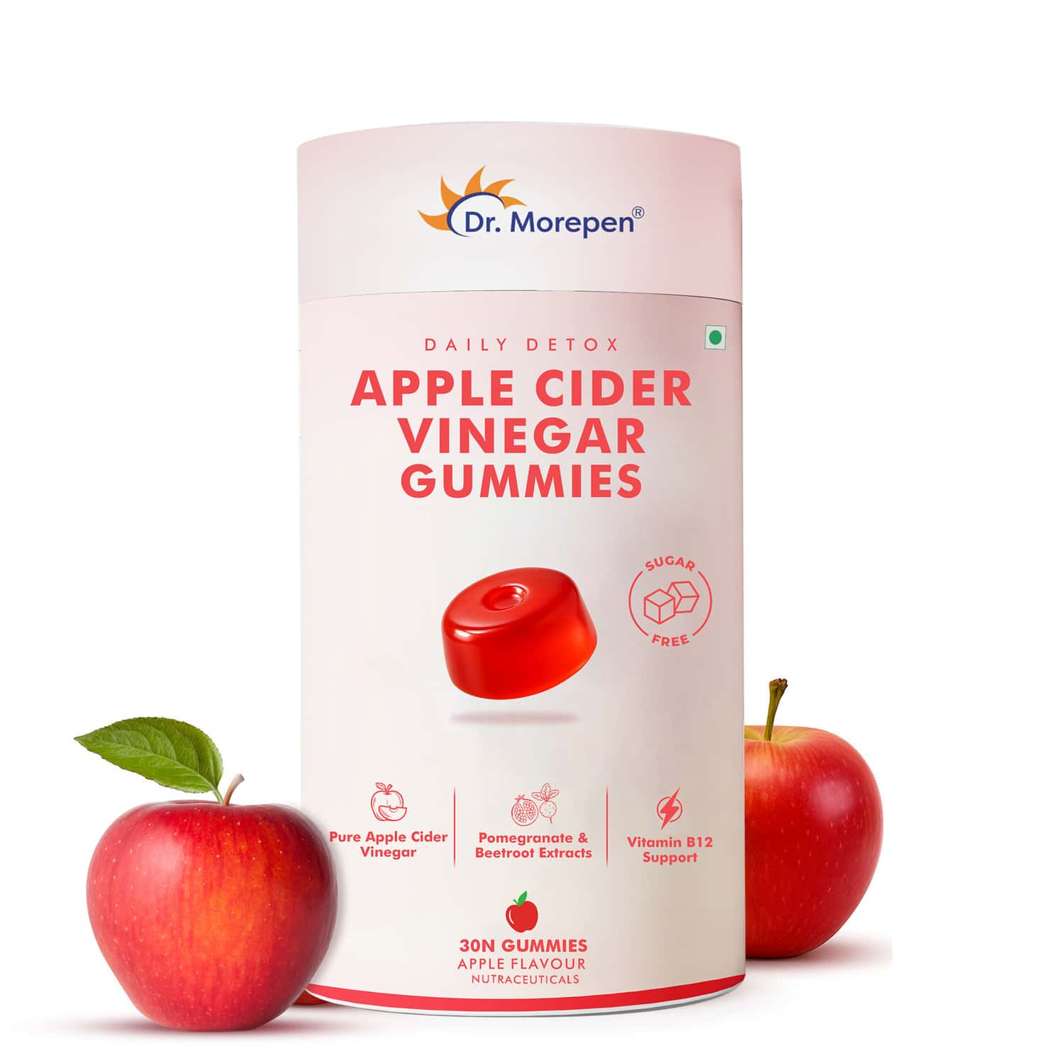 Dr. Morepen Apple Cider Vinegar Gummies With Pomegranate Beetroot Extracts 30 Gummies