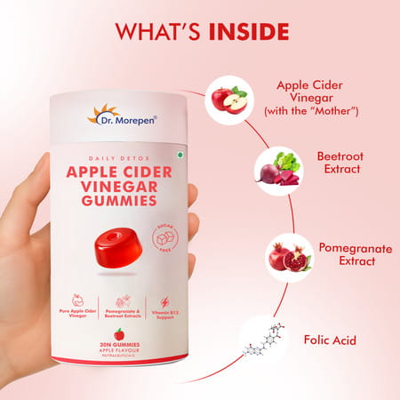 Dr. Morepen Apple Cider Vinegar Gummies With Pomegranate Beetroot Extracts 30 Gummies