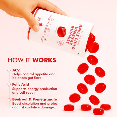 Dr. Morepen Apple Cider Vinegar Gummies With Pomegranate Beetroot Extracts 30 Gummies