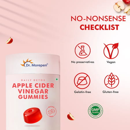 Dr. Morepen Apple Cider Vinegar Gummies With Pomegranate Beetroot Extracts 30 Gummies