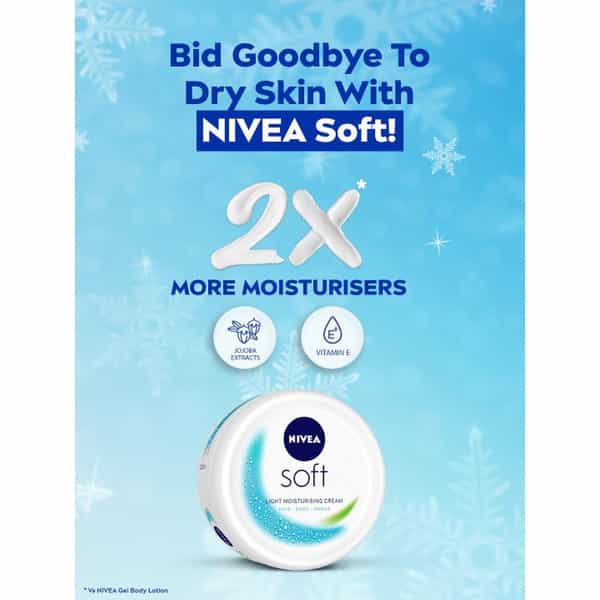 Nivea Set Of 2 Soft Light Moisturizing Non-Sticky Cream With Vitamin E - 300 Ml Each