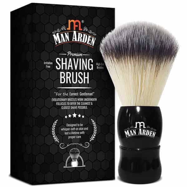 Man Arden Elegant Black Premium Shaving Brush With Ultra Soft&Absorbent Bristles&Long Handle