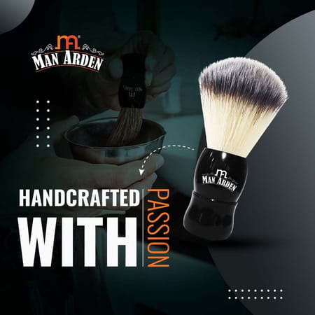 Man Arden Elegant Black Premium Shaving Brush With Ultra Soft&Absorbent Bristles&Long Handle